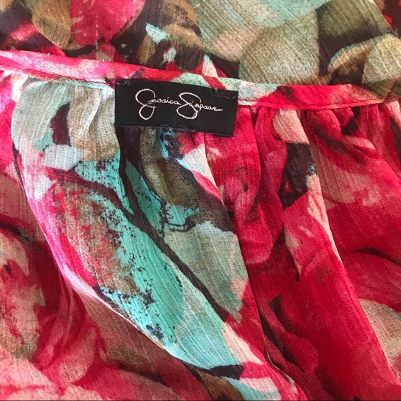 Jessica Simpson Floral Print Blouse Size Medium - Picture 4 of 6
